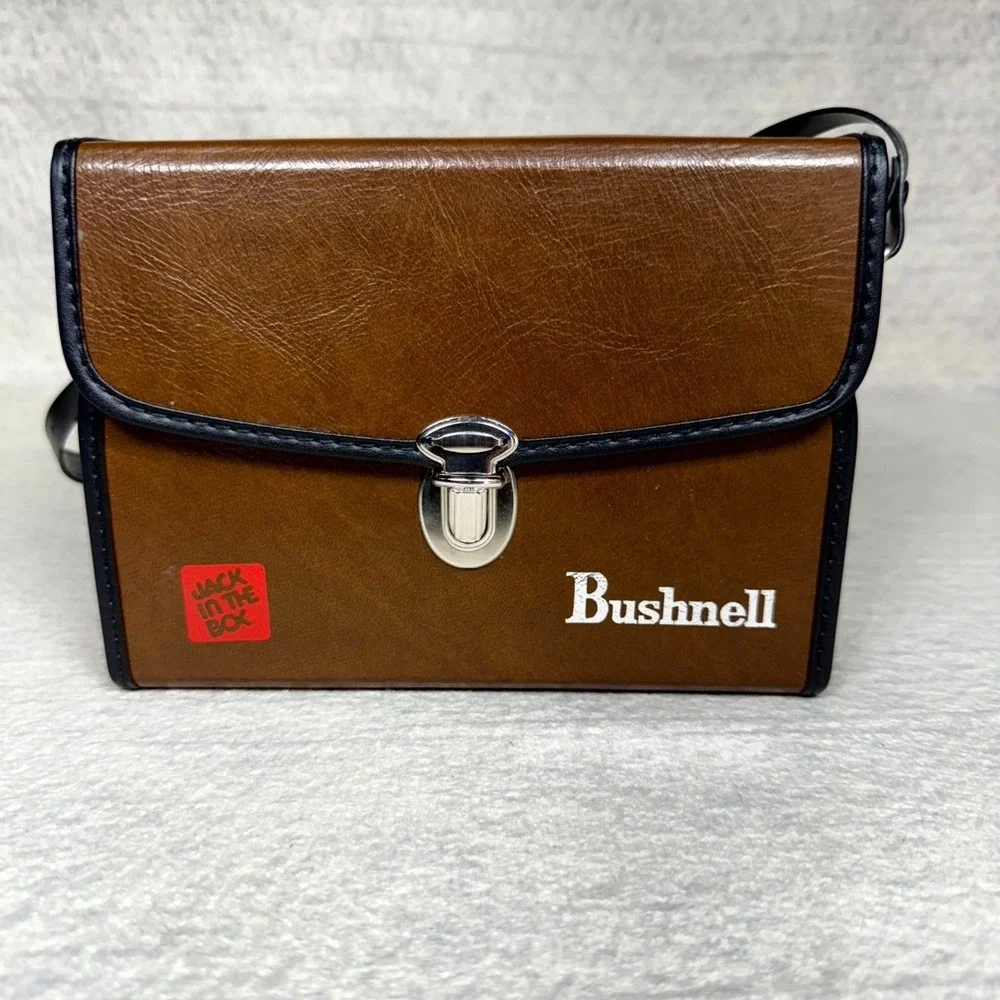 Bushnell‎ Insta-Focus Binoculars w Rare Hard Cover Jack In The Box Case Vintage